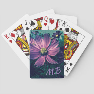 Jeu De Cartes Fleurs violettes foncées Photo Art Monogramme