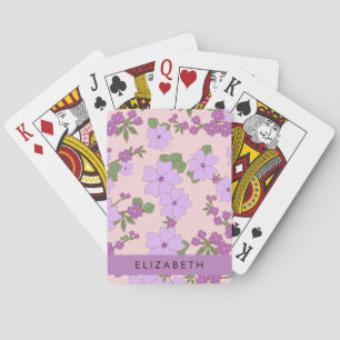 Jeu De Cartes Fleurs Violettes, Motif De Fleurs, Votre Nom