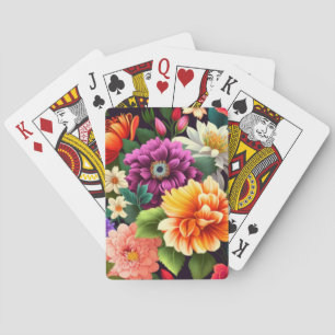 Jeu De Cartes Fleurs vives et colorées