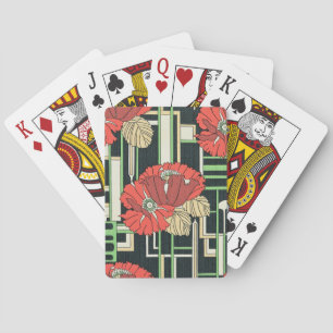 Jeu De Cartes Floral Art déco