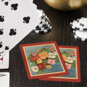 Jeu De Cartes Floral Begonias Pink 1902 Seed Packet Red Teal