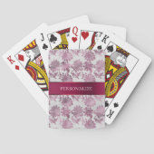 Jeu De Cartes Floral d'argent rouge de Bourgogne (dos)