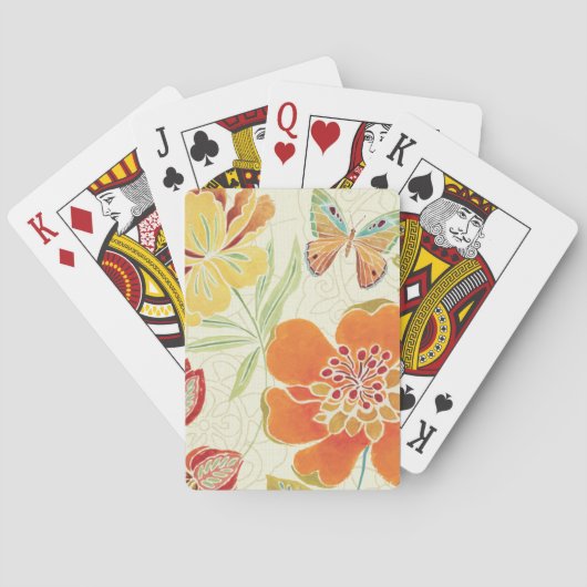 Jeu De Cartes Floral et papillons (dos)