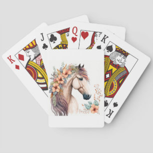 Jeu De Cartes Floral Horse Art Jouer Cartes