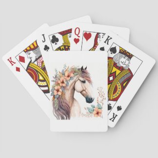 Jeu De Cartes Floral Horse Art Jouer Cartes