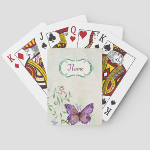 Jeu De Cartes Floral papillon vintage