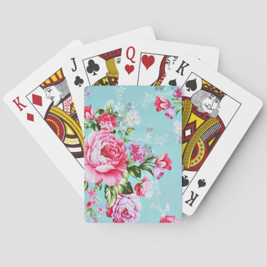 Jeu De Cartes Floral rose chic vintage (dos)