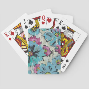 Jeu De Cartes Floral rose et bleu graphique
