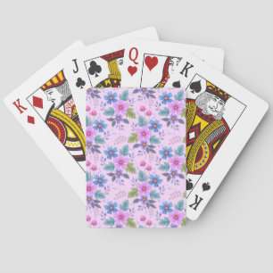 Jeu De Cartes Floral Rose Violet Fleurs Motif-36841