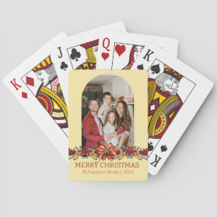 Jeu De Cartes Floral Simple élégante Photo de Noël de famille