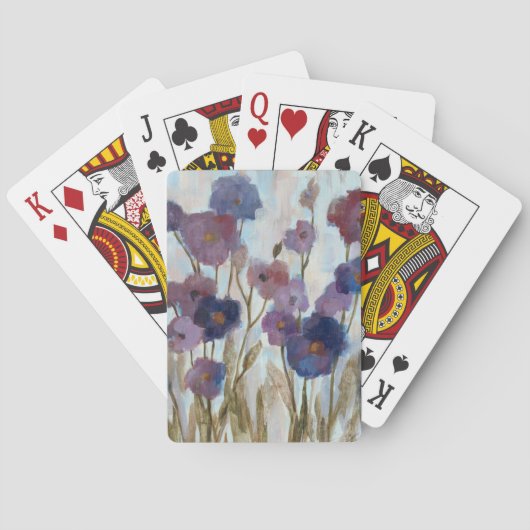 Jeu De Cartes Florales Abstraites En Violet (dos)