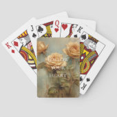 Jeu De Cartes Flore Rose de pêche romantique (dos)