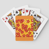 Jeu De Cartes Flore rouge orange rétro (dos)