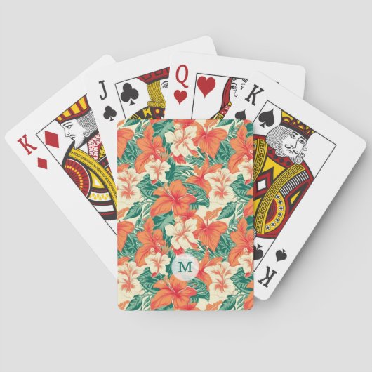 Jeu De Cartes Flore tropicale hawaïenne motif (dos)