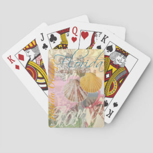 Jeu De Cartes Floride Vintage Travel Beach Seashell Shell Art