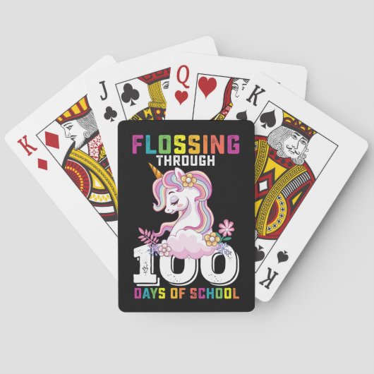 Jeu De Cartes Flossing through 100 Days of School Unicorn (dos)