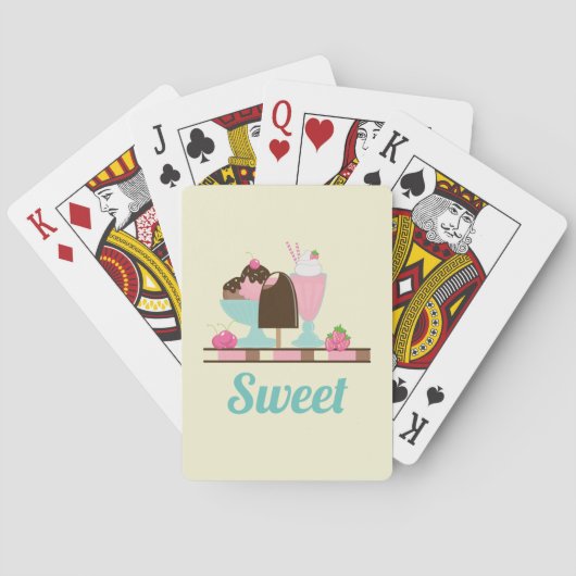 Jeu De Cartes Flotte de crème glacée sucrée Sundae & fraise (dos)