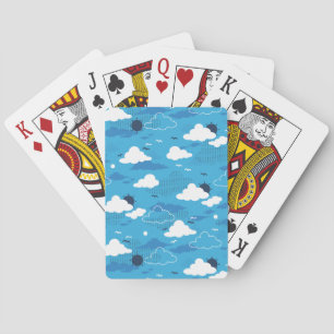 Jeu De Cartes Fluffy Cloud Sunny Blue Sky Motif