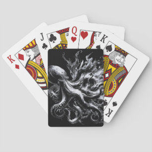 Jeu De Cartes Fluidé d'encre abstrait Pieuvre Kraken