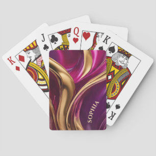 Jeu De Cartes Flux Abstrait - Fuchsia violet et or-