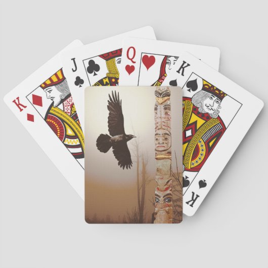 Jeu De Cartes Flying Raven & Totem-Pole Imaginaire Art (dos)