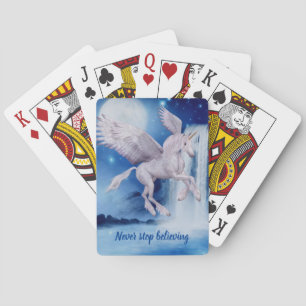 Jeu De Cartes Flying Unicorn Waterfall Croire Imaginaire Horse
