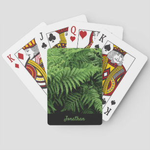 Jeu De Cartes Foliage vert frais avec le nom