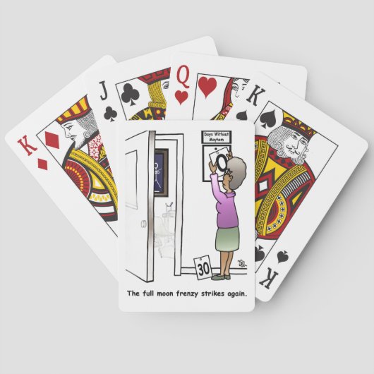 Jeu De Cartes Folie de pleine lune drôle (dos)