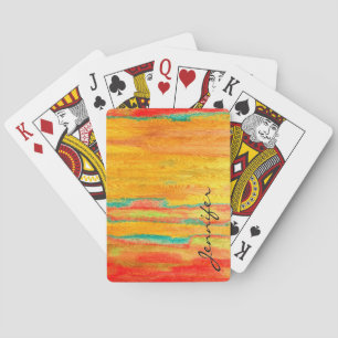 Jeu De Cartes Fond à grain de bois moderne coloré