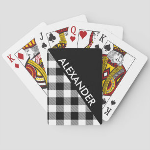 Jeu De Cartes Fond DYI Buffalo noir carreau 2 Triangles gras