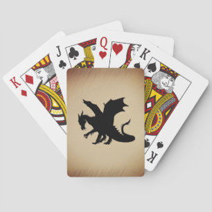 Jeu De Cartes Fond rustique Dragon noir