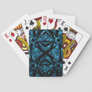 Jeu De Cartes Forêt botanique de nuit géométrique bleu foncé