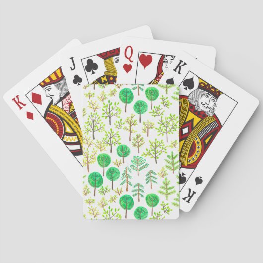 Jeu De Cartes Forêt d'aquarelle en style doodé (dos)