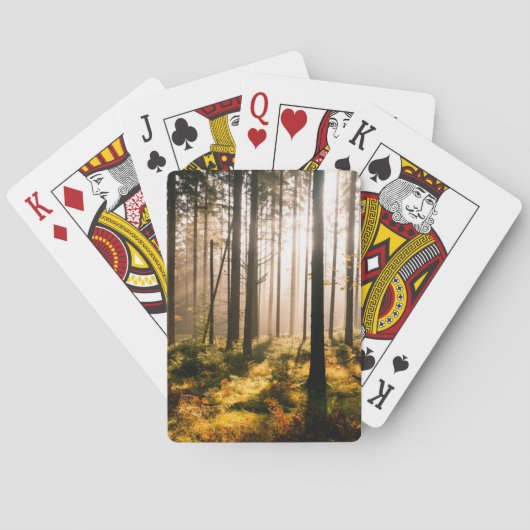 Jeu De Cartes Forêt de chute avec des Sunrays (dos)