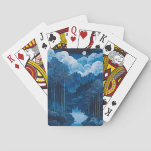 Jeu De Cartes Forêt de la Lune bleue de minuit