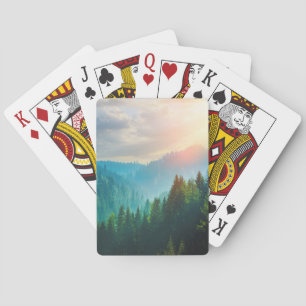 Jeu De Cartes Forêt de pin dans les dolomites, Italie