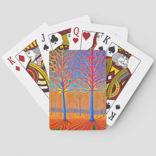 Jeu De Cartes Forêt forestière d'Art Moderne (dos)