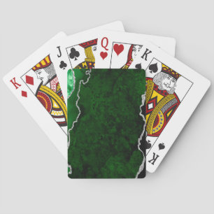 Jeu De Cartes Forêt Glamour Verte Marbre Chic Paillettes Argenté