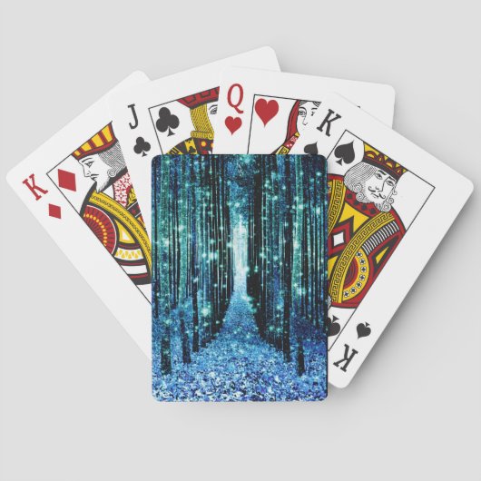Jeu De Cartes Forêt Magique Turquoise Bleu-vert (dos)