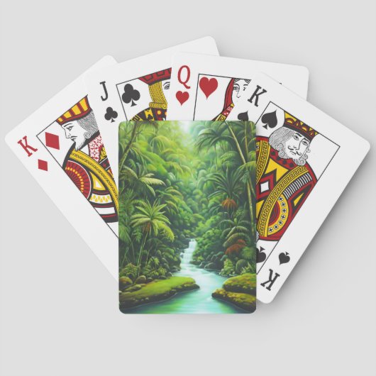 Jeu De Cartes Forêt pluviale verte (dos)