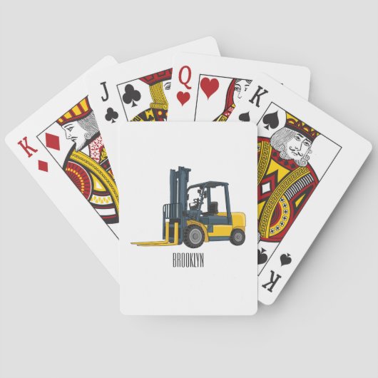Jeu De Cartes Forklift cartoon illustration (dos)