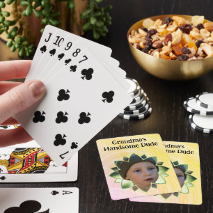 Jeu De Cartes Forme de fleur Fond coloré photo interchangeable