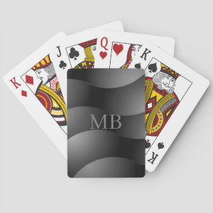 Jeu De Cartes Formes courbées noires et grises, Monogramme gris