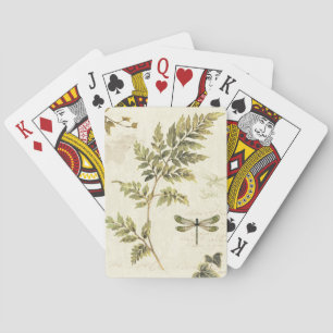 Jeu De Cartes Fougères décoratives et une libellule