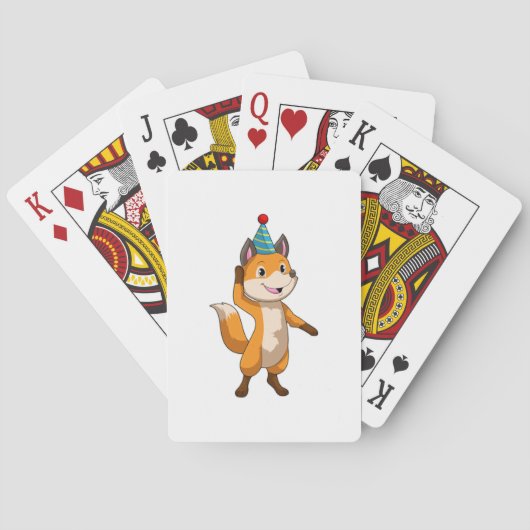 Jeu De Cartes Fox à la fête avec casquette de parti (dos)