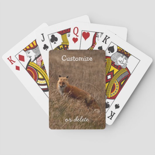Jeu De Cartes Fox dans l'herbe ; Personnalisable (dos)