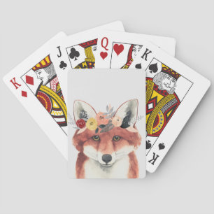 Jeu De Cartes Fox de forestier de couronne de fleur