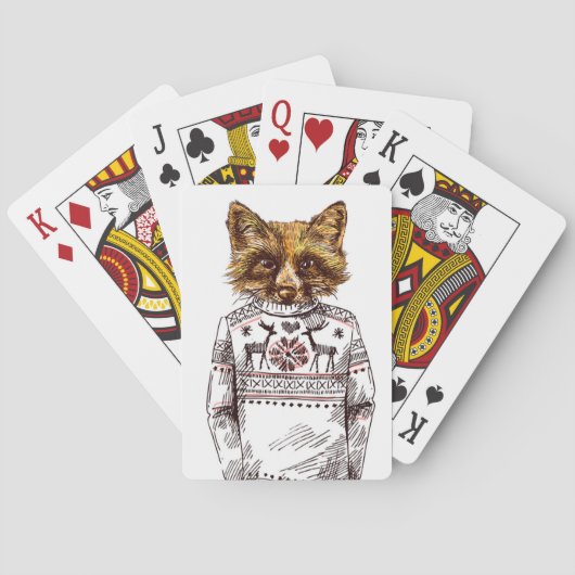 Jeu De Cartes Fox habillé rusé (dos)