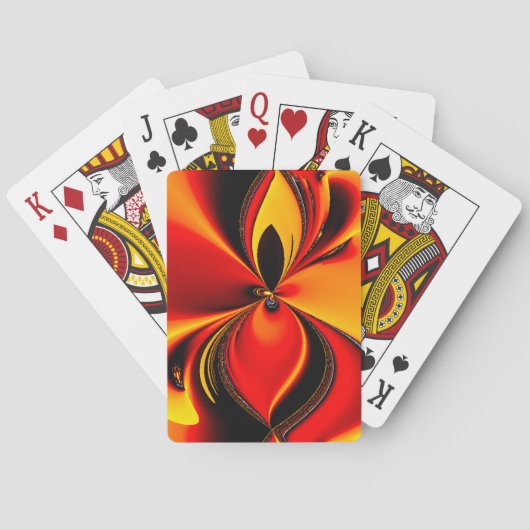 Jeu De Cartes Fractale de saveur orange et noir (dos)