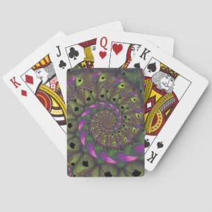 Jeu De Cartes Fractée avec des formes violet vert et rose pétale